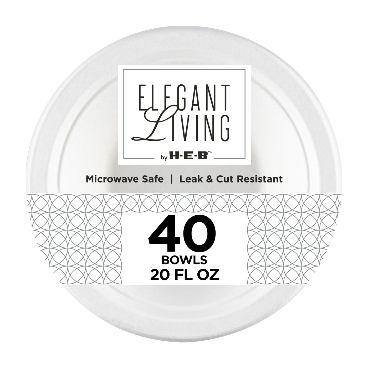Elegant Living by H-E-B 20 oz Disposable Paper Bowls; image 1 of 4