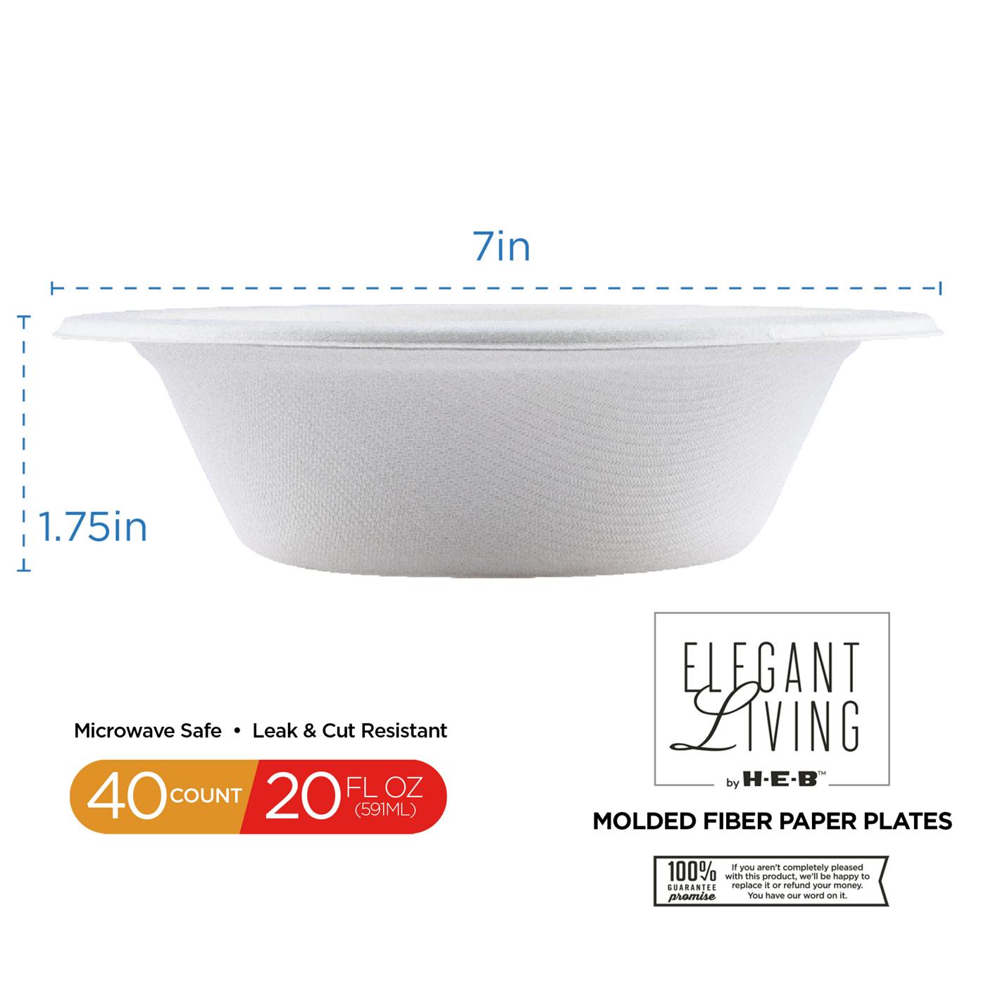 Elegant Living by H-E-B 20 oz Disposable Paper Bowls; image 3 of 4