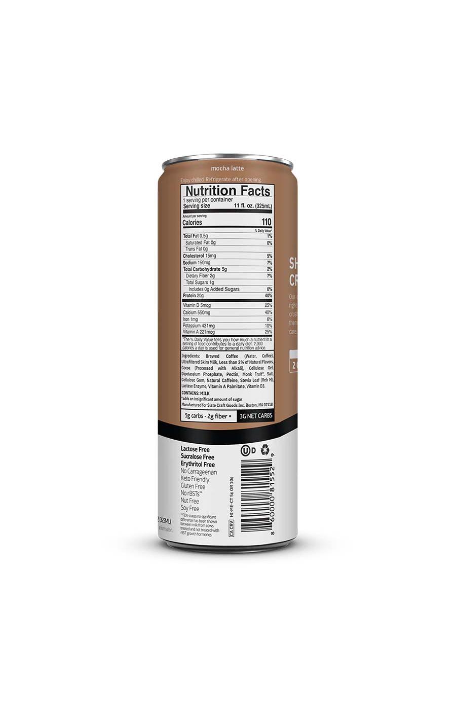 Slate Mocha Latte Protein Iced Coffee, 20g +Caffeine; image 2 of 4