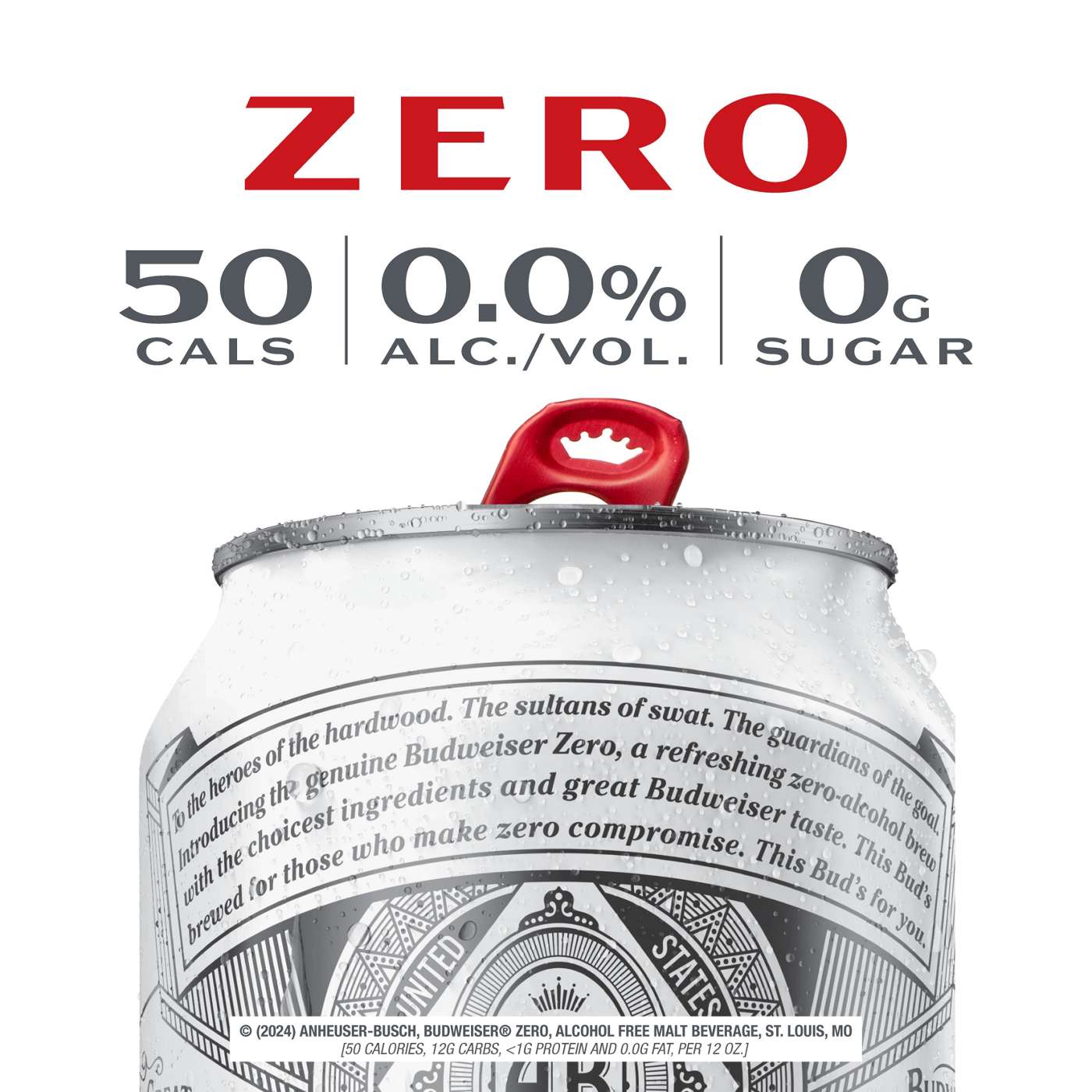 Budweiser Zero Non-Alcoholic Beer, Alcohol Free Lager, 12 pack Cans; image 4 of 4