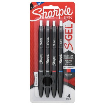 Sharpie S-Gel 0.7mm Retractable Gel Pens - Assorted Ink, 4 pk