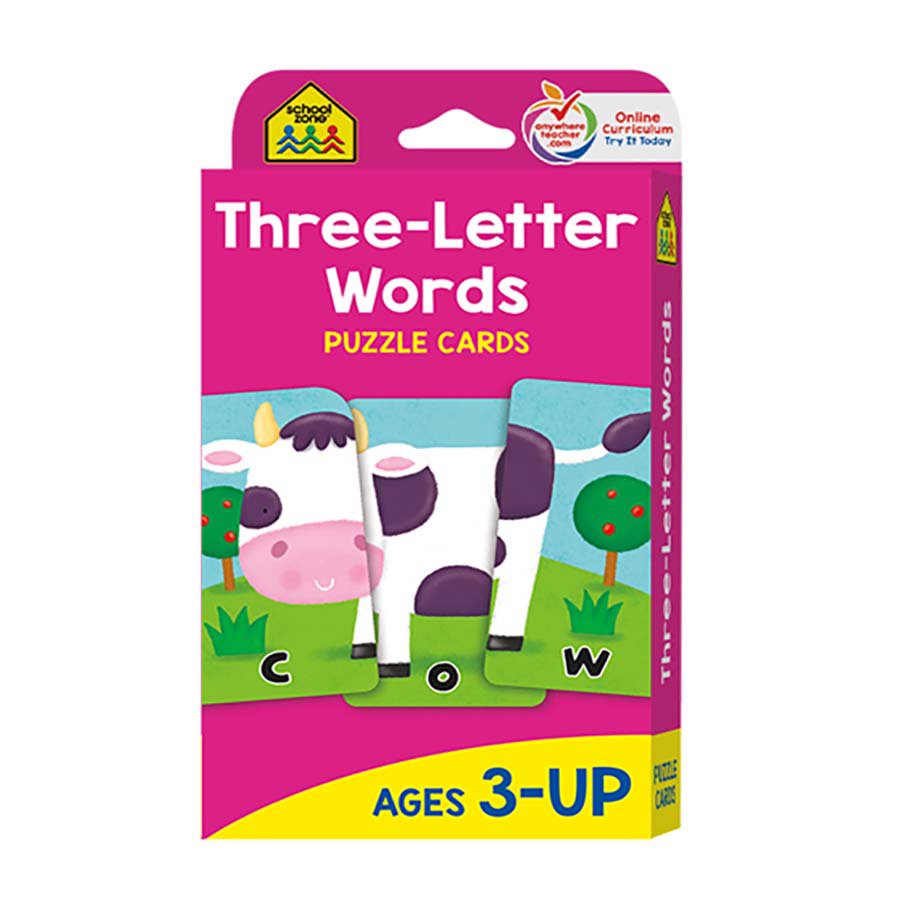 School Zone Three Letter Words Puzzle Cards Shop Books Coloring At H E B