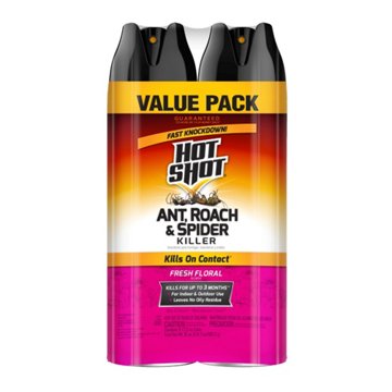 Hot Shot Fresh Floral Scent Ant, Roach & Spider Killer Aerosol Spray, Value Pack, 35 oz, 2 ct
