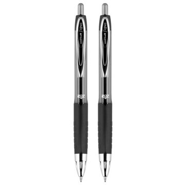 uniball 207 0,7mm Retractable Gel Pens - Black Ink, 2 pk