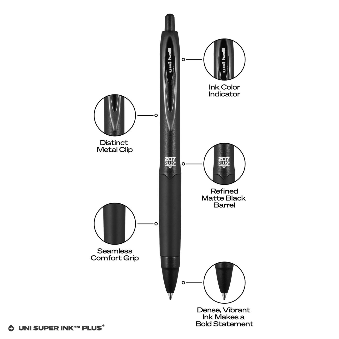 uniball 207 Plus+ 0.7mm Retractable Gen Pens - Black Ink; image 4 of 5