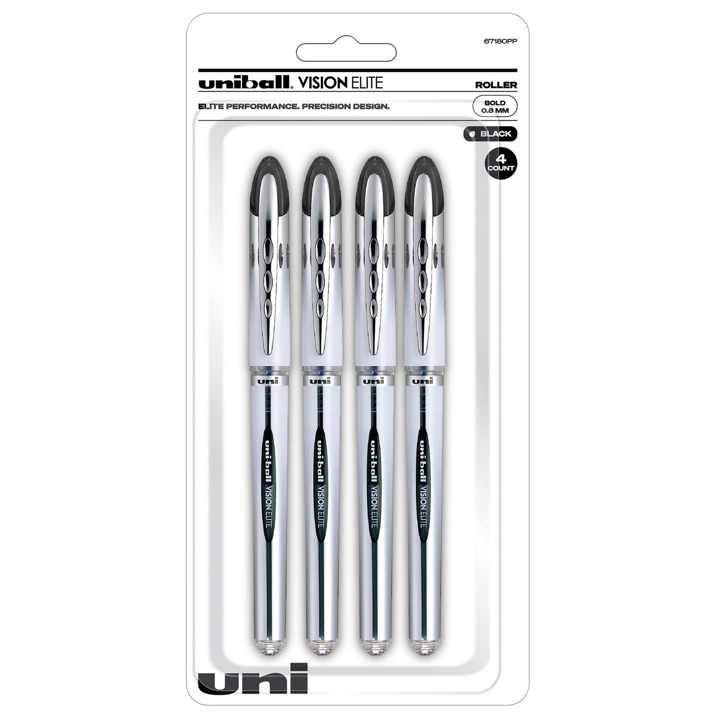 uniball Vision Elite 0.8mm Rollerball Pens - Black Ink; image 1 of 5