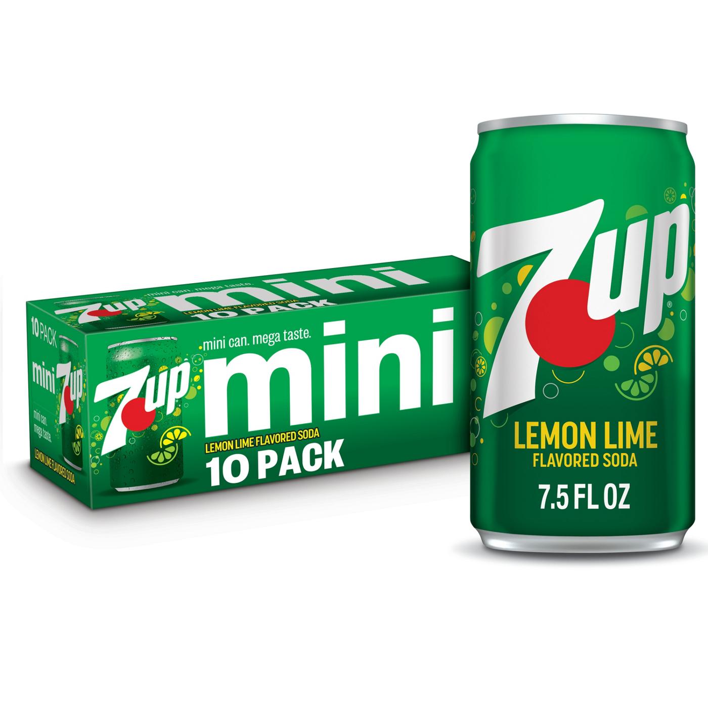 7UP Lemon Lime Soda 10 pk Mini Cans; image 1 of 5