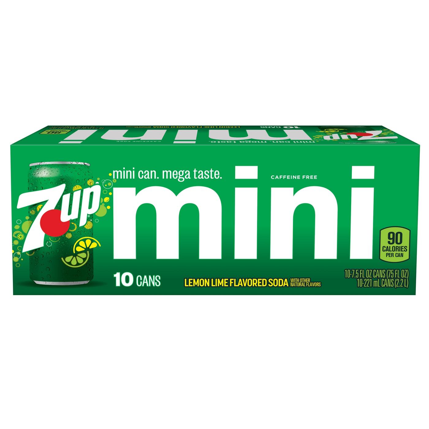 7UP Lemon Lime Soda 10 pk Mini Cans; image 4 of 5