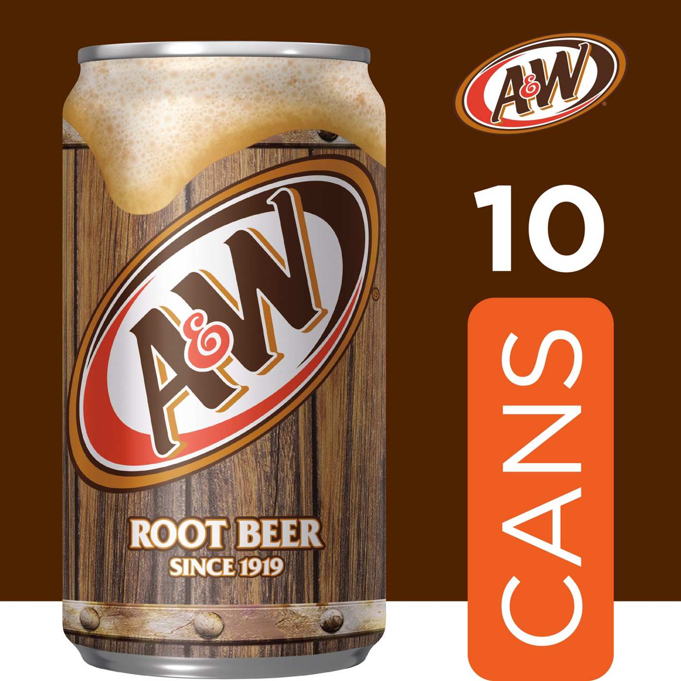 A&W Root Beer Caffeine Free Soda 10 pk Mini Cans; image 3 of 6