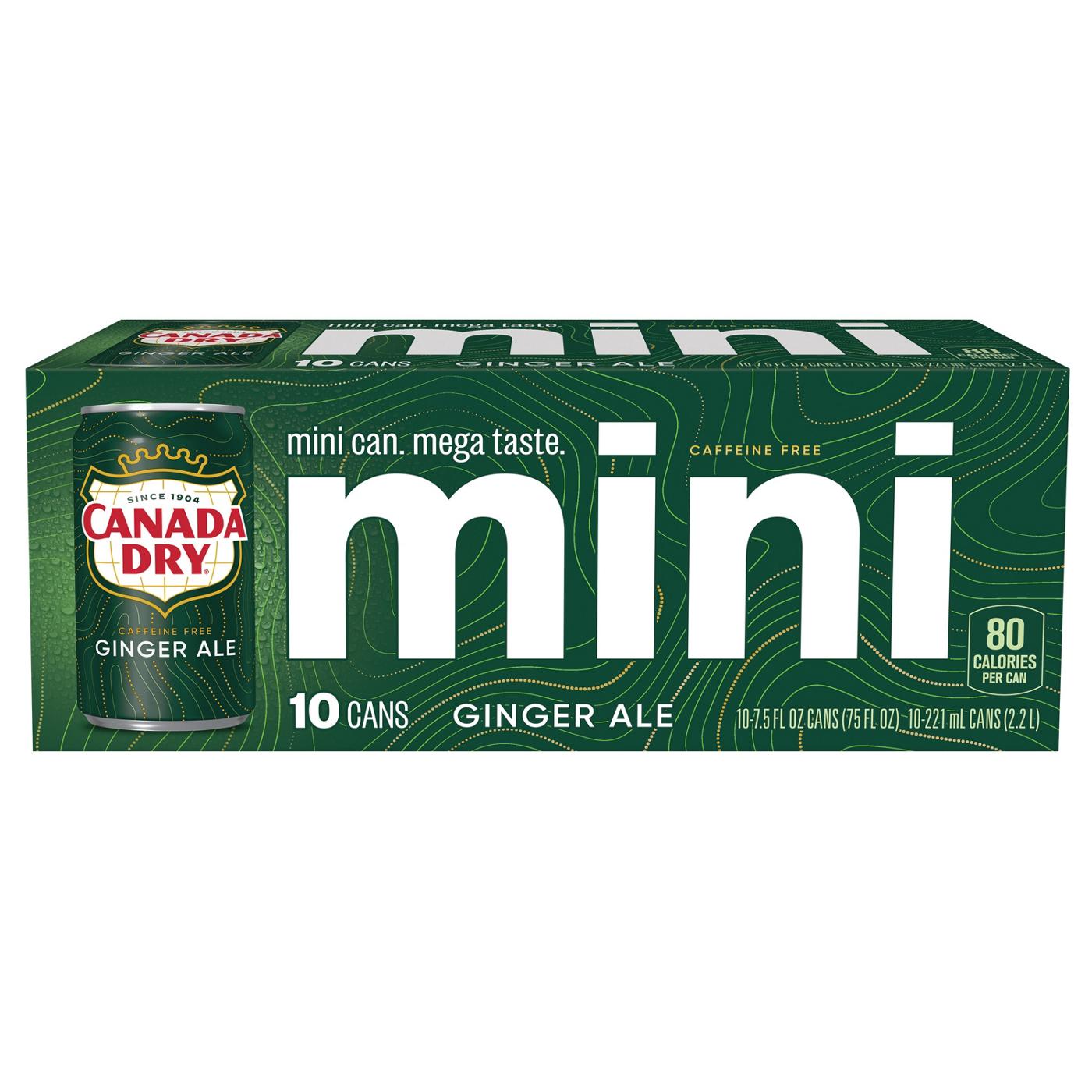 Canada Dry Ginger Ale Soda 10 pk Mini Cans; image 3 of 6