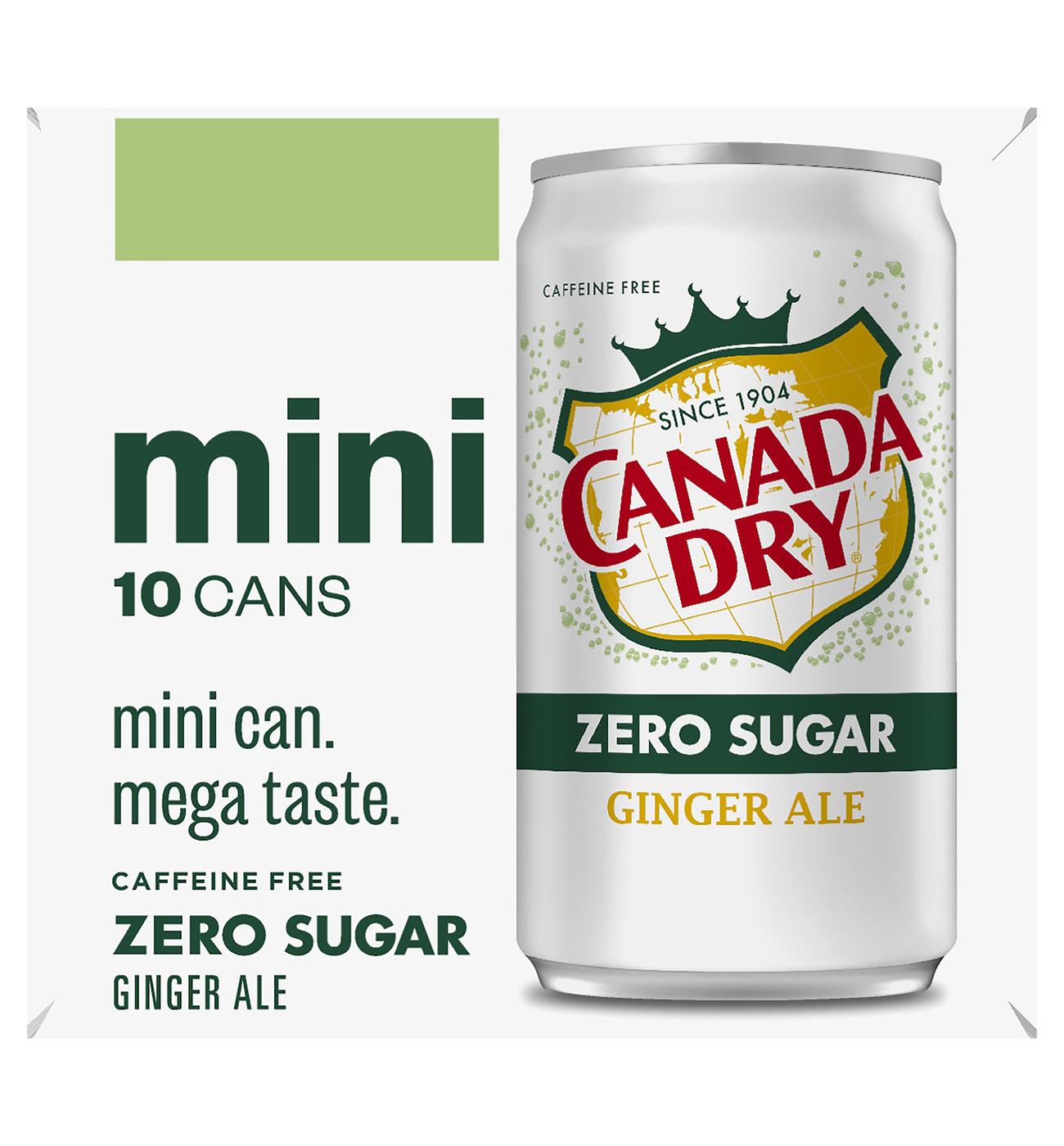 Canada Dry Zero Sugar Ginger Ale Soda 10 pk Mini Cans; image 1 of 6