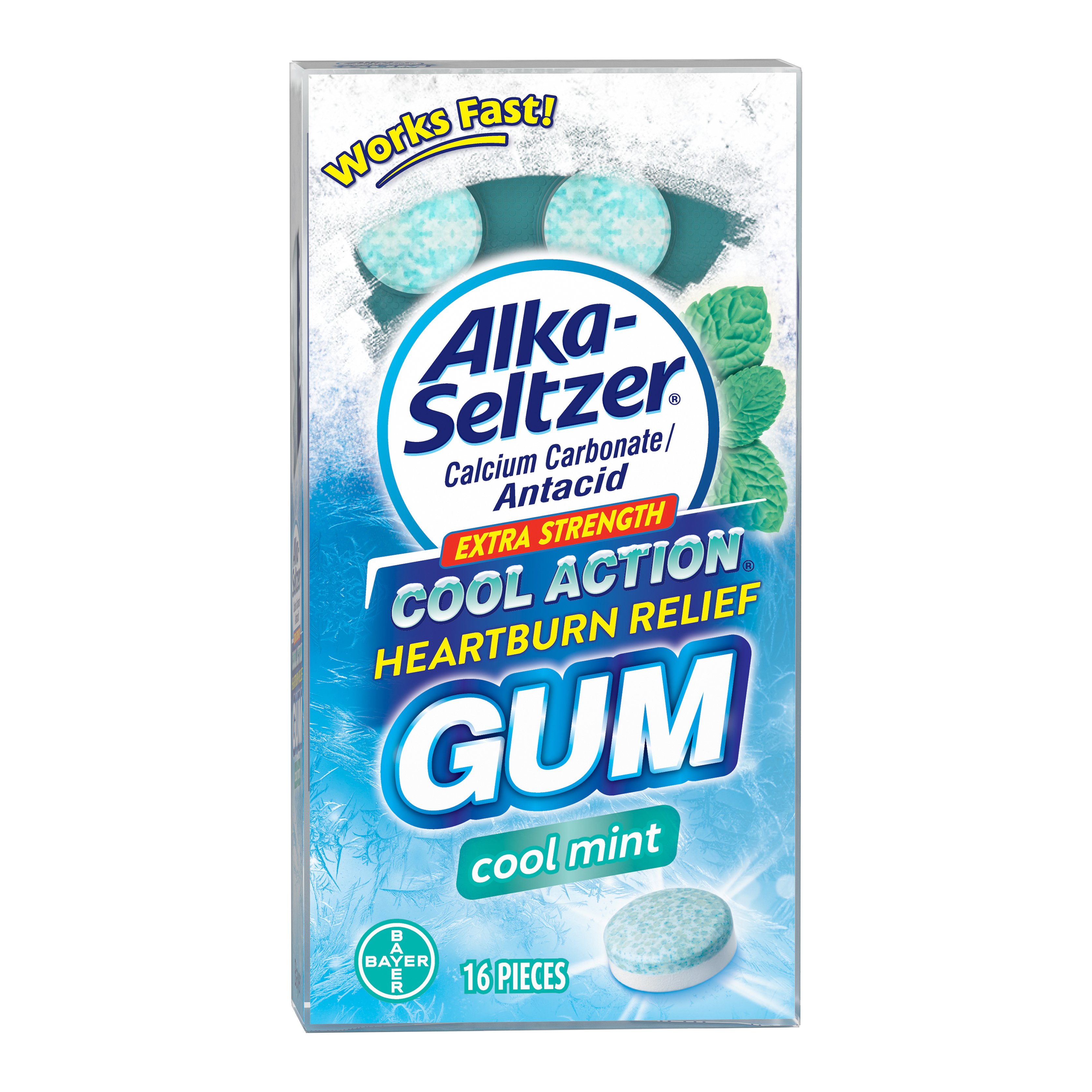 AlkaSeltzer Extra Strength Heartburn Relief Cool Mint Gum Shop