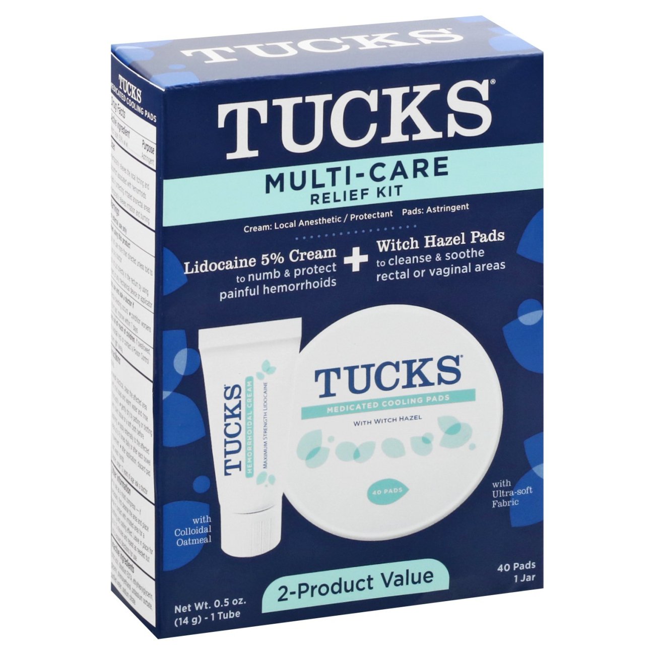 Tucks Multi-Care Relief Kit 40 Count Pads With Cream - Shop Hemorrhoid at H-E-B