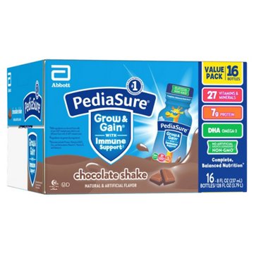 PediaSure Grow & Gain with Immune Support, Kids Protein Shake, 7g Protein, Chocolate 8-fl-oz Bottle