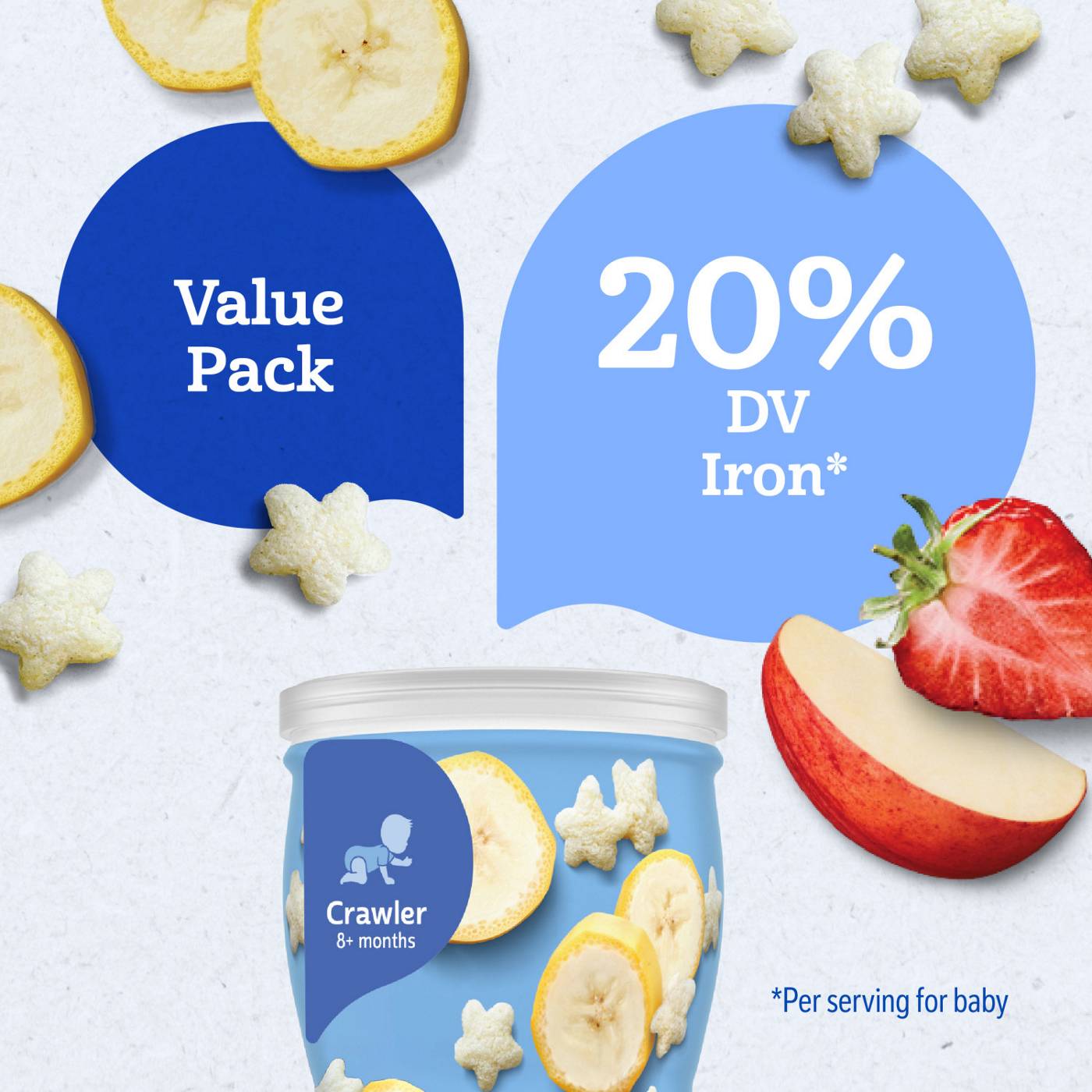 Gerber Snacks for Baby Grain & Grow Puffs Variety Pack - Banana & Strawberry Apple; image 4 of 8