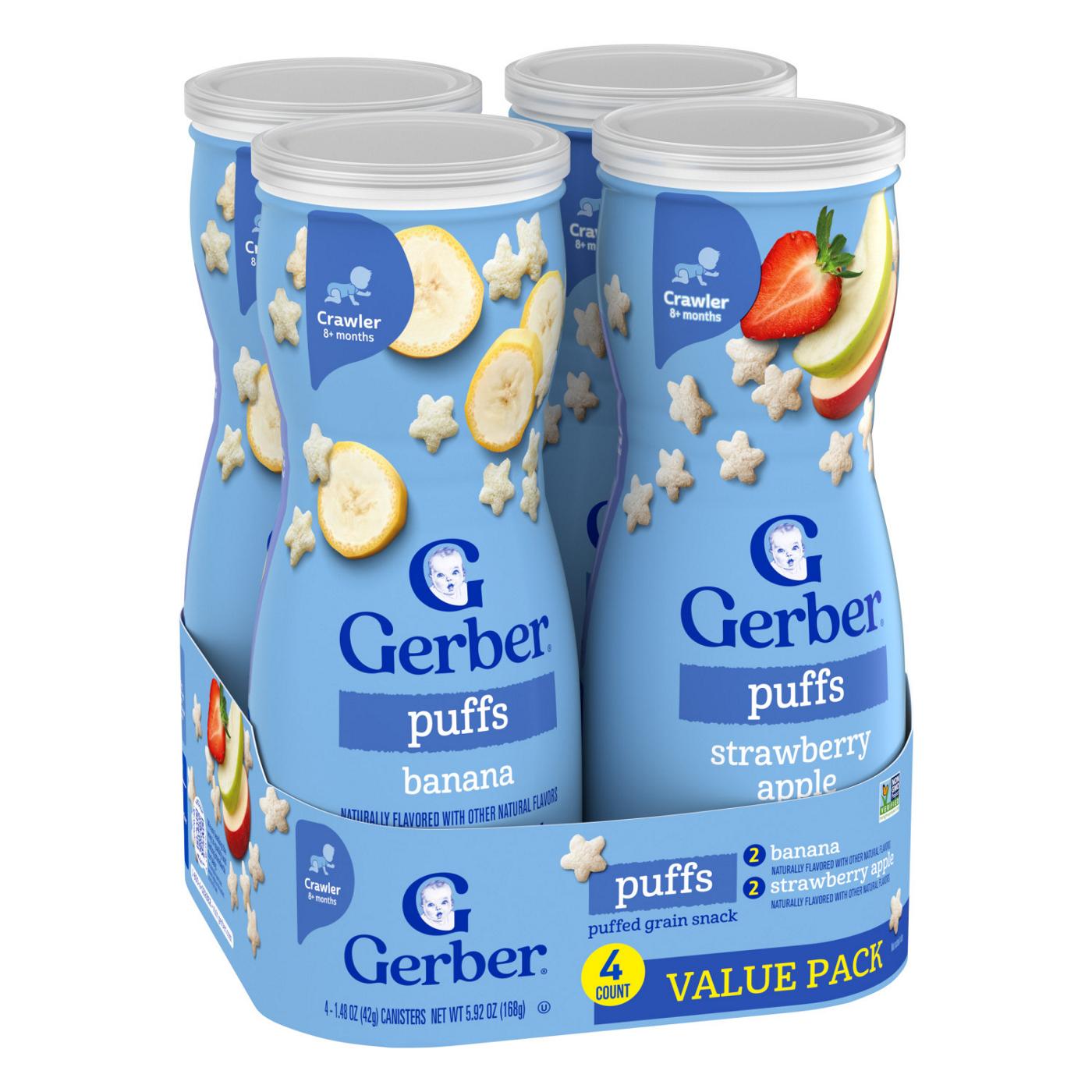 Gerber Snacks for Baby Grain & Grow Puffs Variety Pack - Banana & Strawberry Apple; image 7 of 8