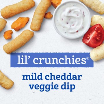 Gerber Snacks for Baby Lil' Crunchies Variety Pack - Mild Cheddar & Veggie Dip, 4 ct