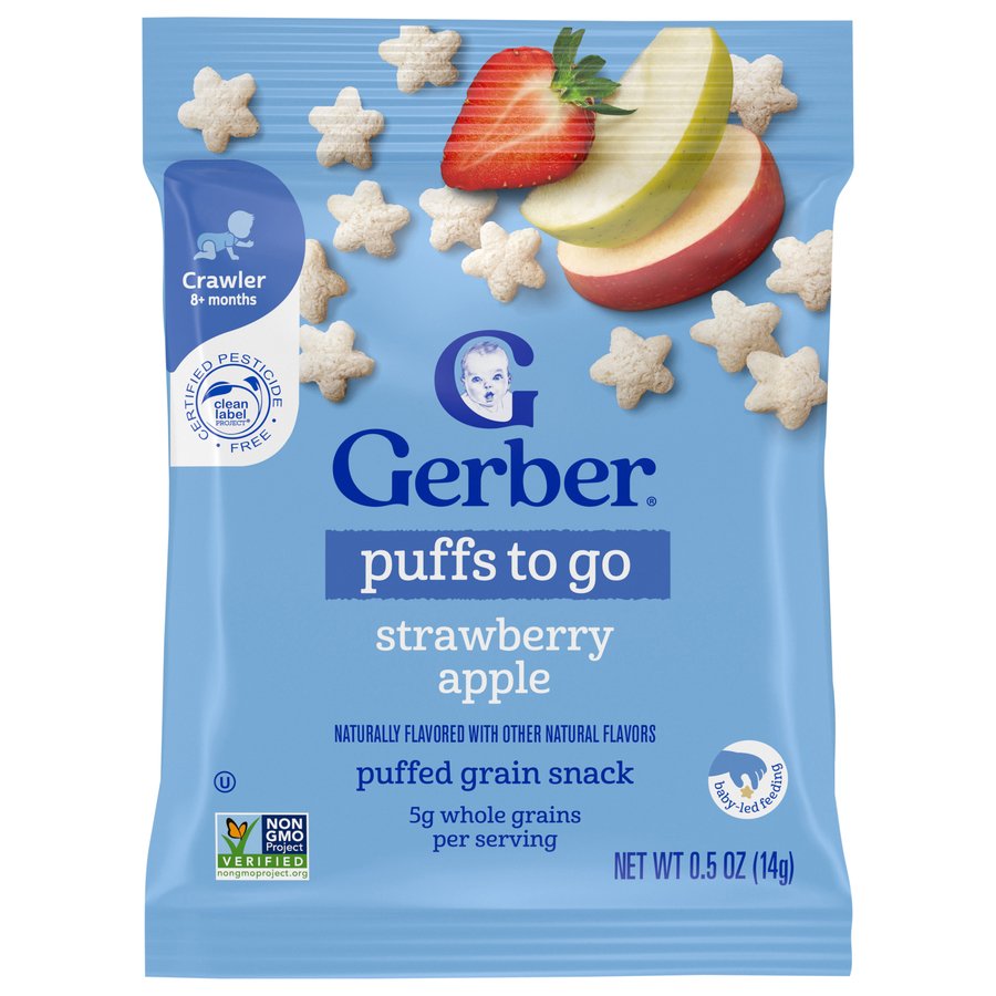 Gerber Puffs to Go - Strawberry Apple, 0.5 oz