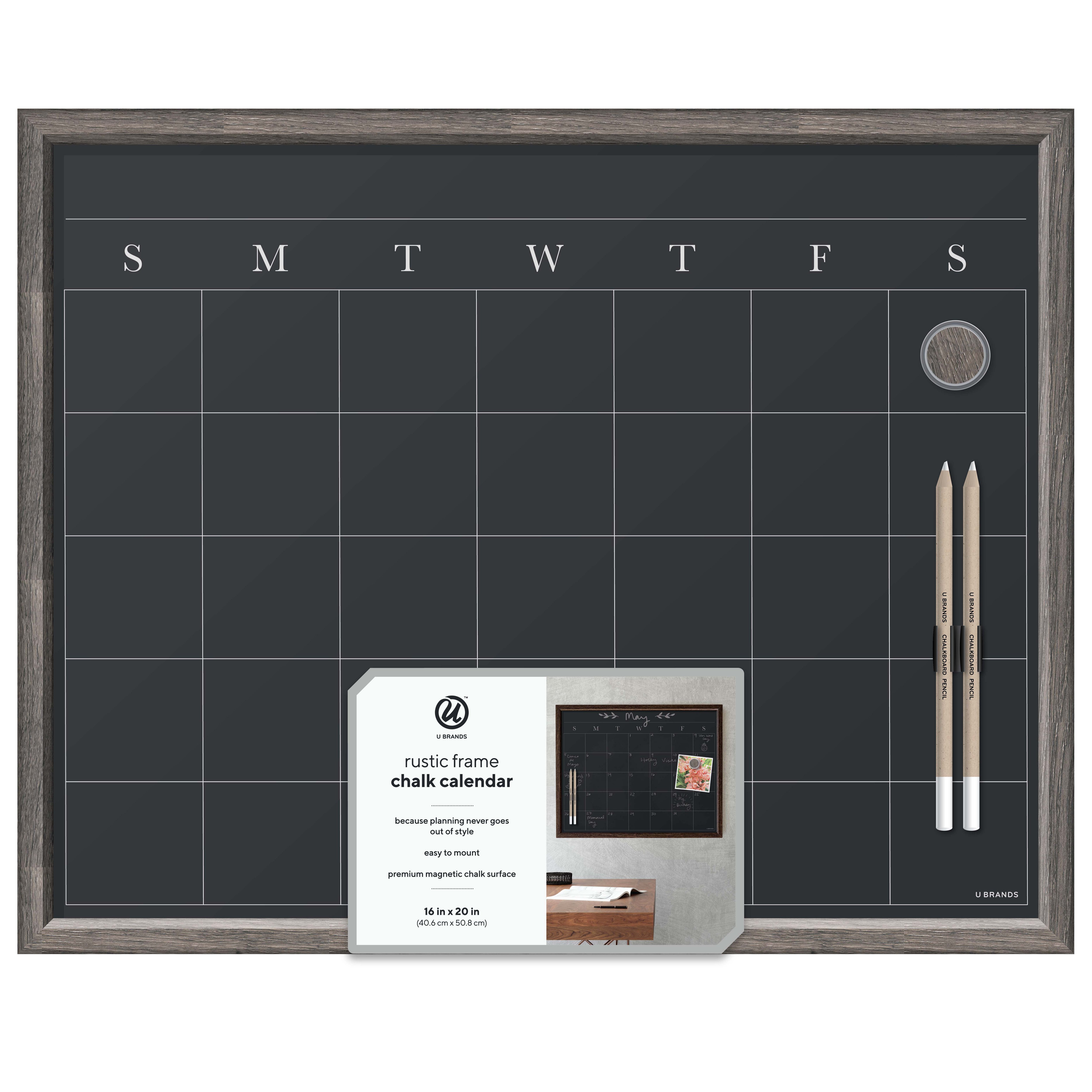 Farmhouse Monogram Chalkboard Calendar Project Set