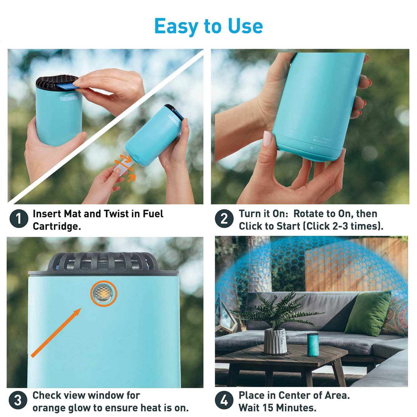 Thermacell Repellents, Inc Patio Shield Mosquito Repeller Glacier