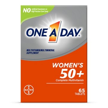 One A Day Women's 50+ Complete Multivitamin Tablets, 65 ct