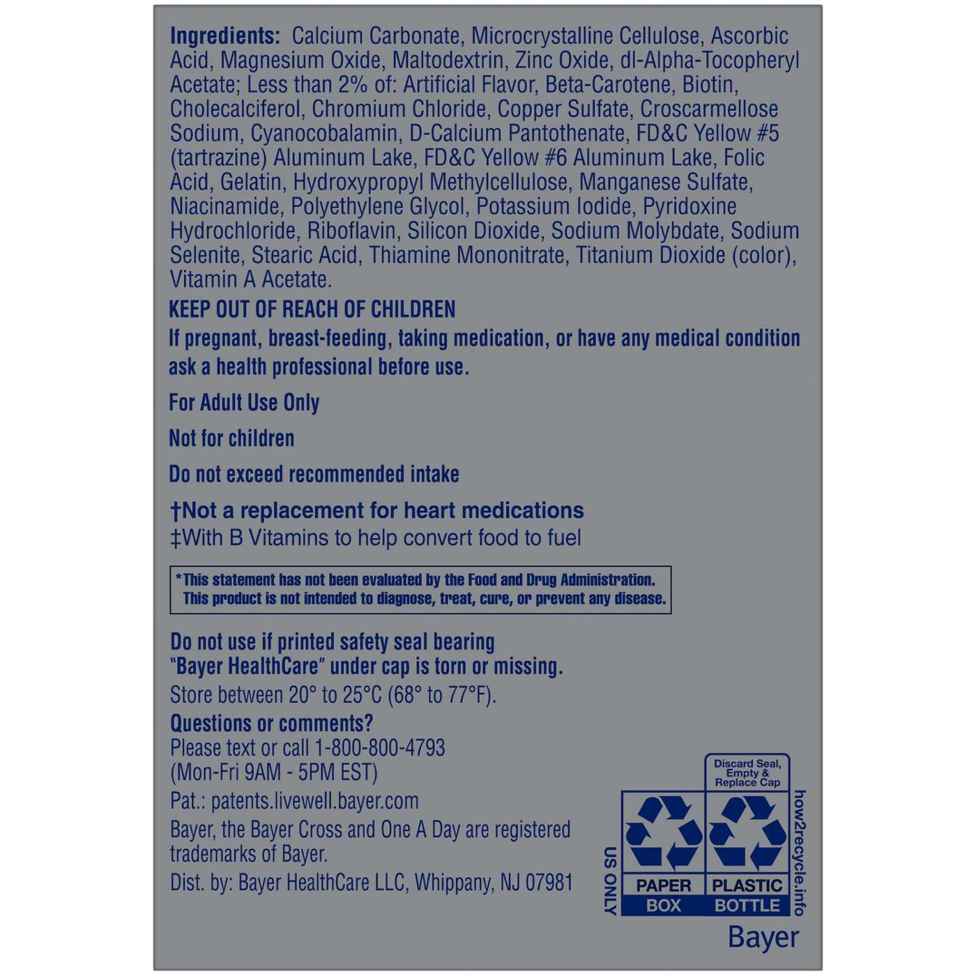 One A Day Women's 50+ Complete Multivitamin Tablets; image 4 of 6