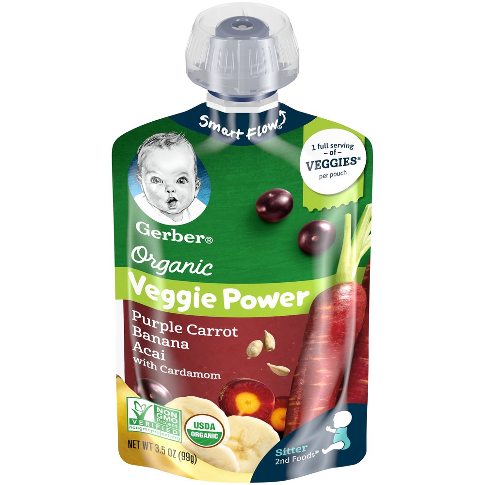 Gerber Organic Purple Carrot Banana Acai Squeeze Pouch