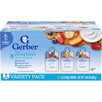 Gerber Snacks for Toddler Pouches Variety Pack - Fruit & Yogurt Favorites