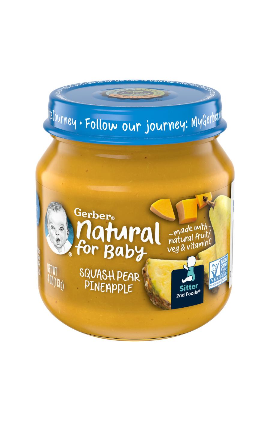 Gerber Natural for Baby 2nd Foods - Squash Pear & Pineapple; image 1 of 8