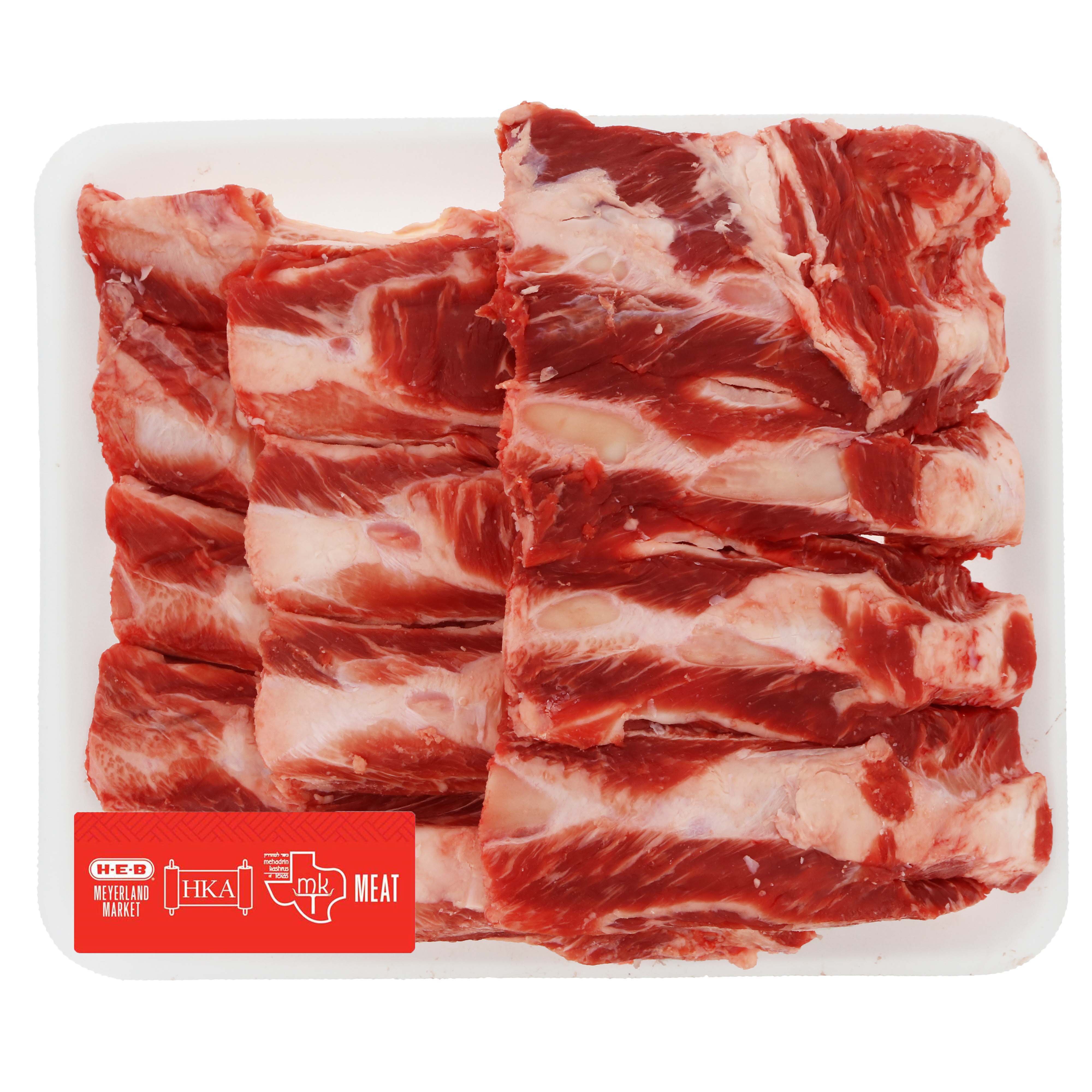 HEB Kosher Beef Back Ribs Bonein, Value Pack Shop Beef at HEB