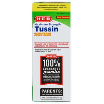 H-E-B Max Strength Tussin Severe Cough Cold & Flu, 4 oz