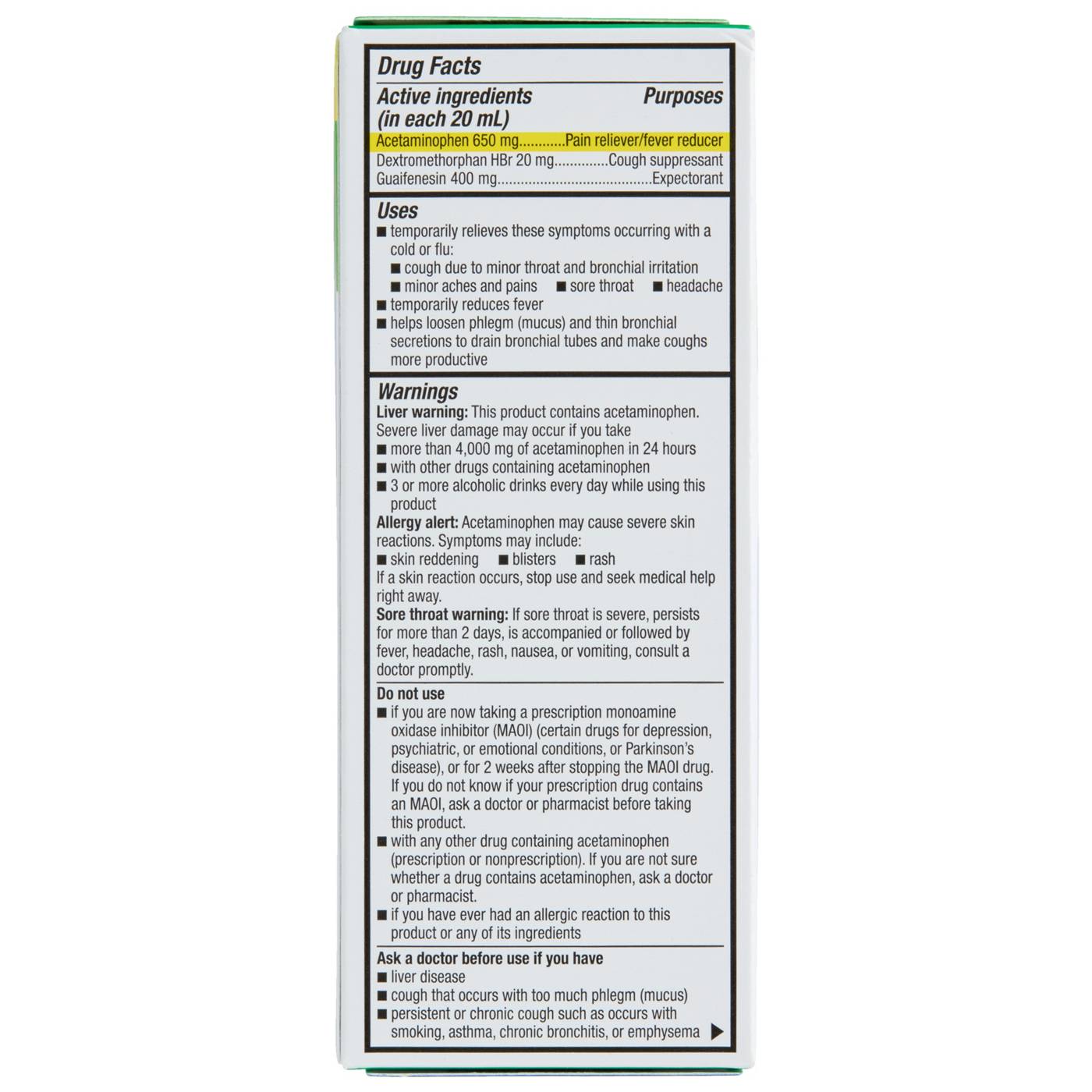 H-E-B Max Strength Tussin Severe Cough Cold & Flu; image 5 of 5