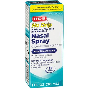 H-E-B No Drip Maximum Strength plus Menthol Nasal Spray, 1 oz