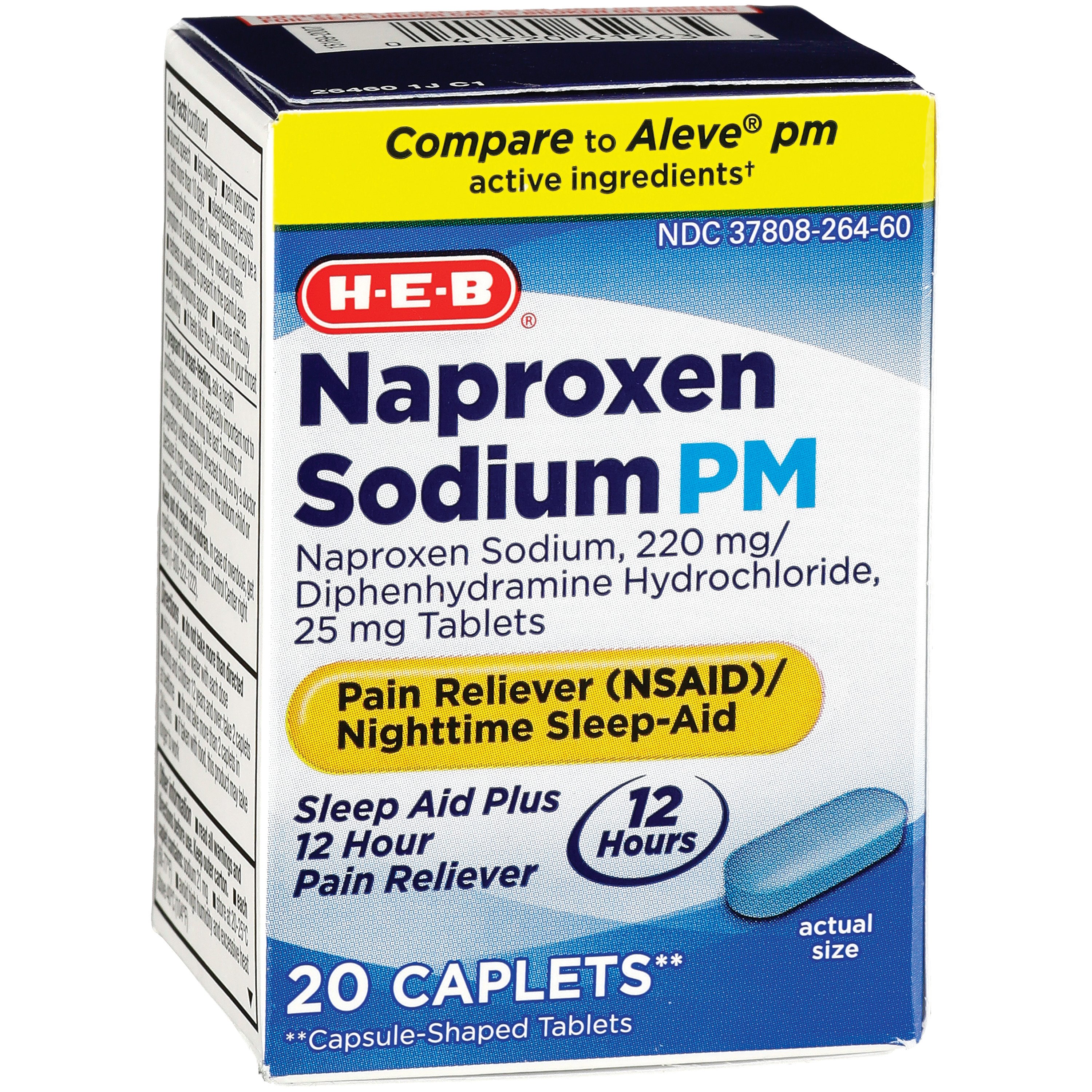 HEB Naproxen Sodium PM 220mg Caplets Shop Medicines & Treatments at
