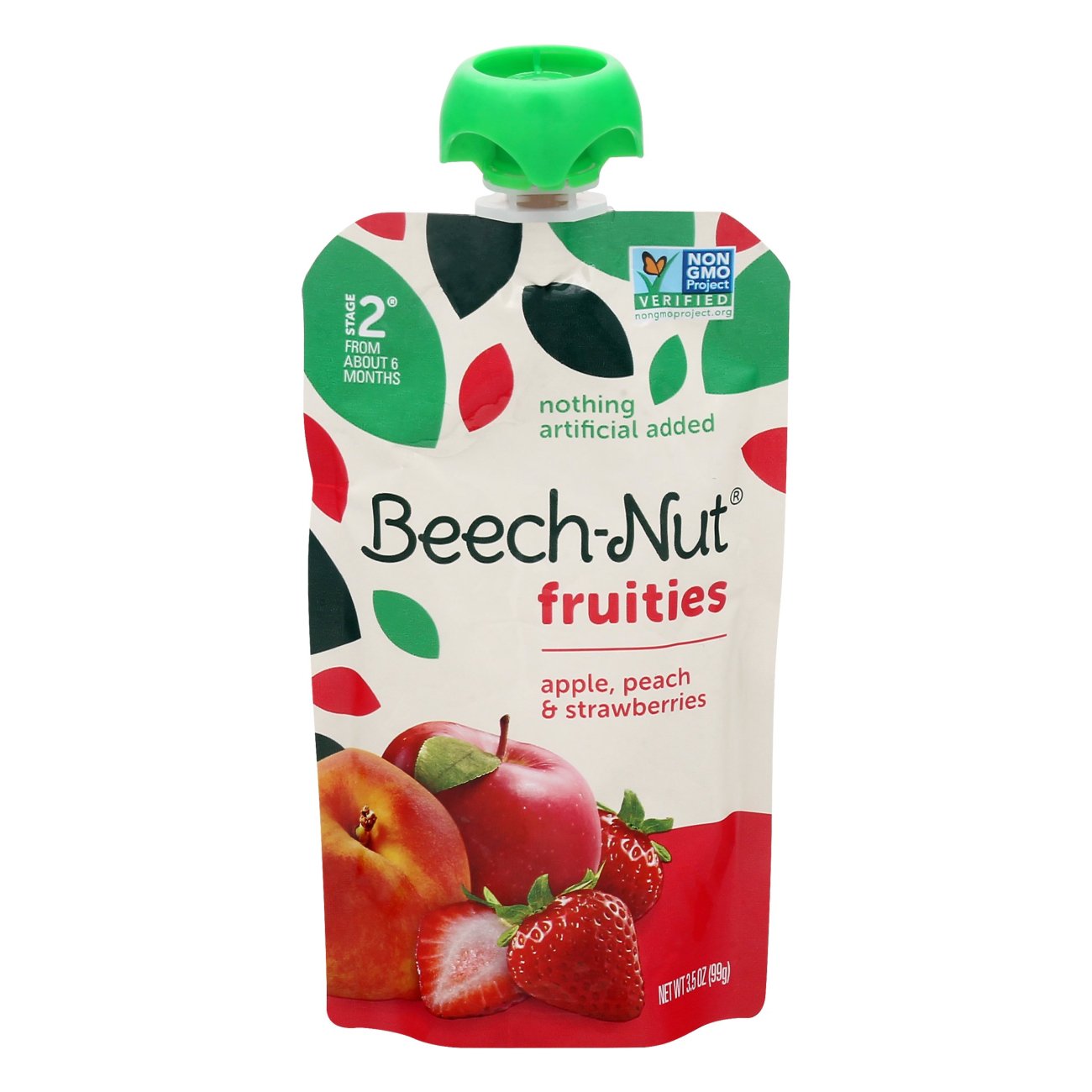 Beech-Nut Fruities Pouch - Apple Peach & Strawberries, 3.5 oz