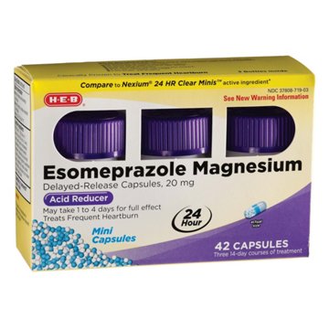 H-E-B Esomeprazole Magnesium 20 mg Mini Capsules, 42 ct
