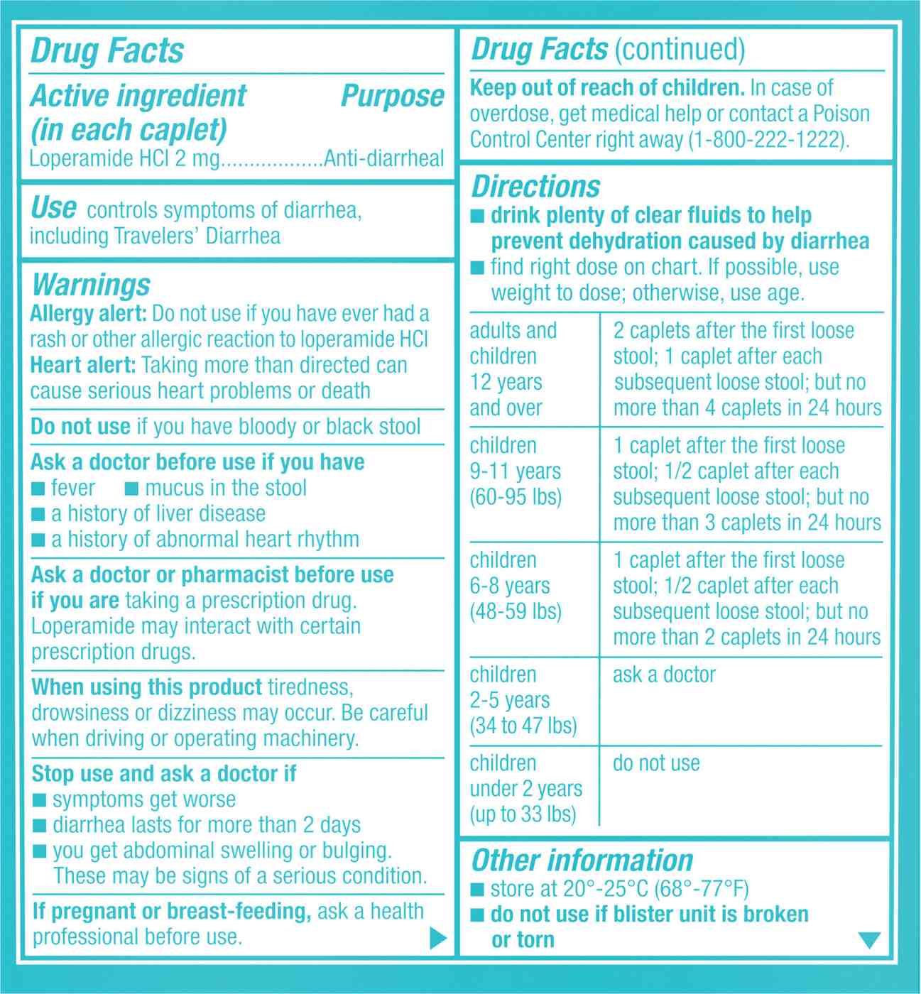 Imodium A-D Diarrhea Relief Caplets with Loperamide HCl; image 2 of 2