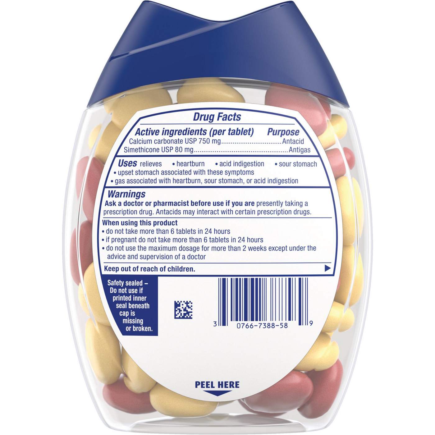 Tums Chewy Bites Lemon and Strawberry Antacid Tablets With Gas Relief; image 5 of 6
