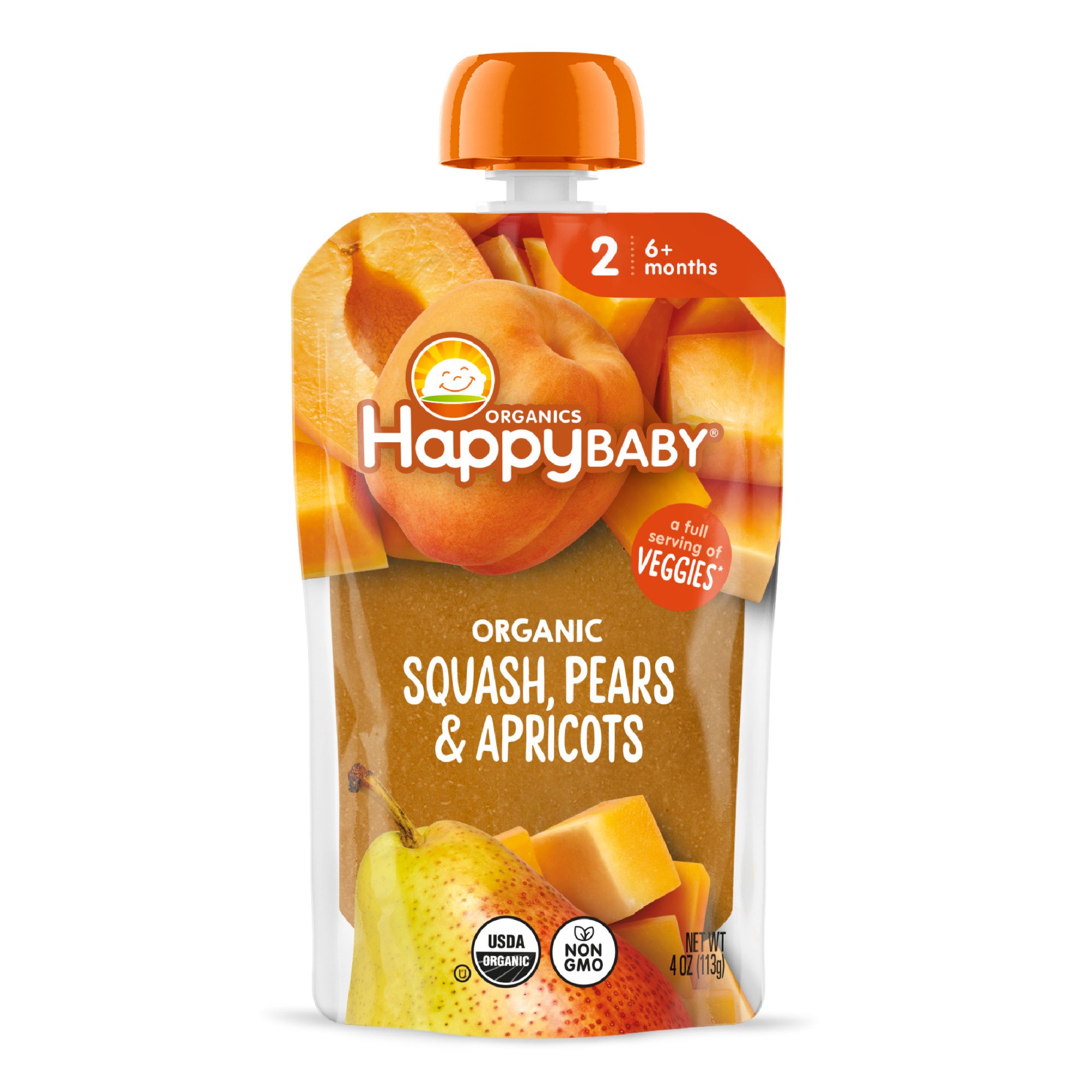Happy Baby Organics Stage 2 Pouch Squash Pears & Apricots Shop Baby
