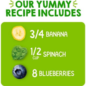 Happy Tot Organics Super Bellies Stage 4 Bananas Spinach & Blueberries Baby Food Pouch