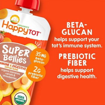 Happy Tot Super Bellies Stage 4 Immune+Digestive Support Bananas Baby Food Pouch