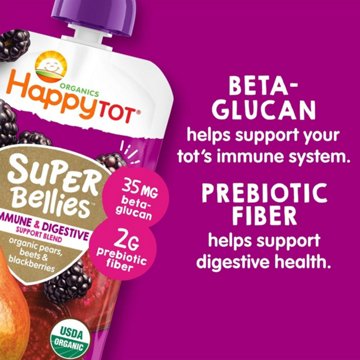 Happy Tot Organics Super Bellies Stage 4 Pears Beets & Blackberries  Baby Food Pouch
