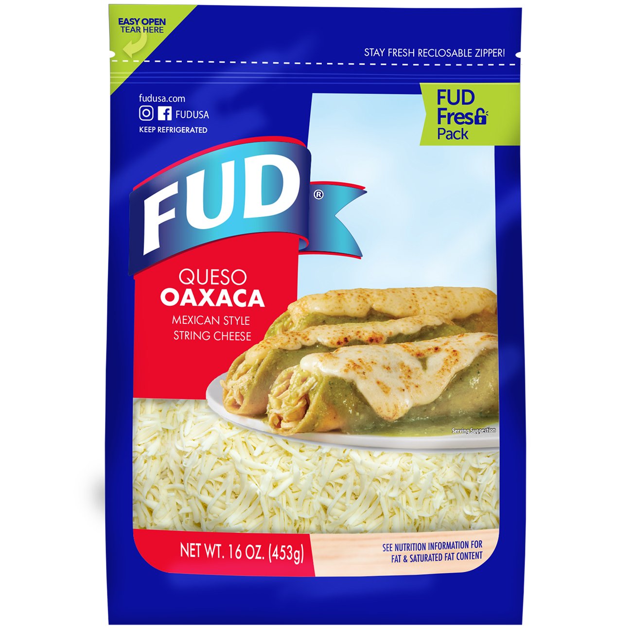 Fud Queso Oaxaca Campirano Mexican Style String Cheese Shop Cheese at