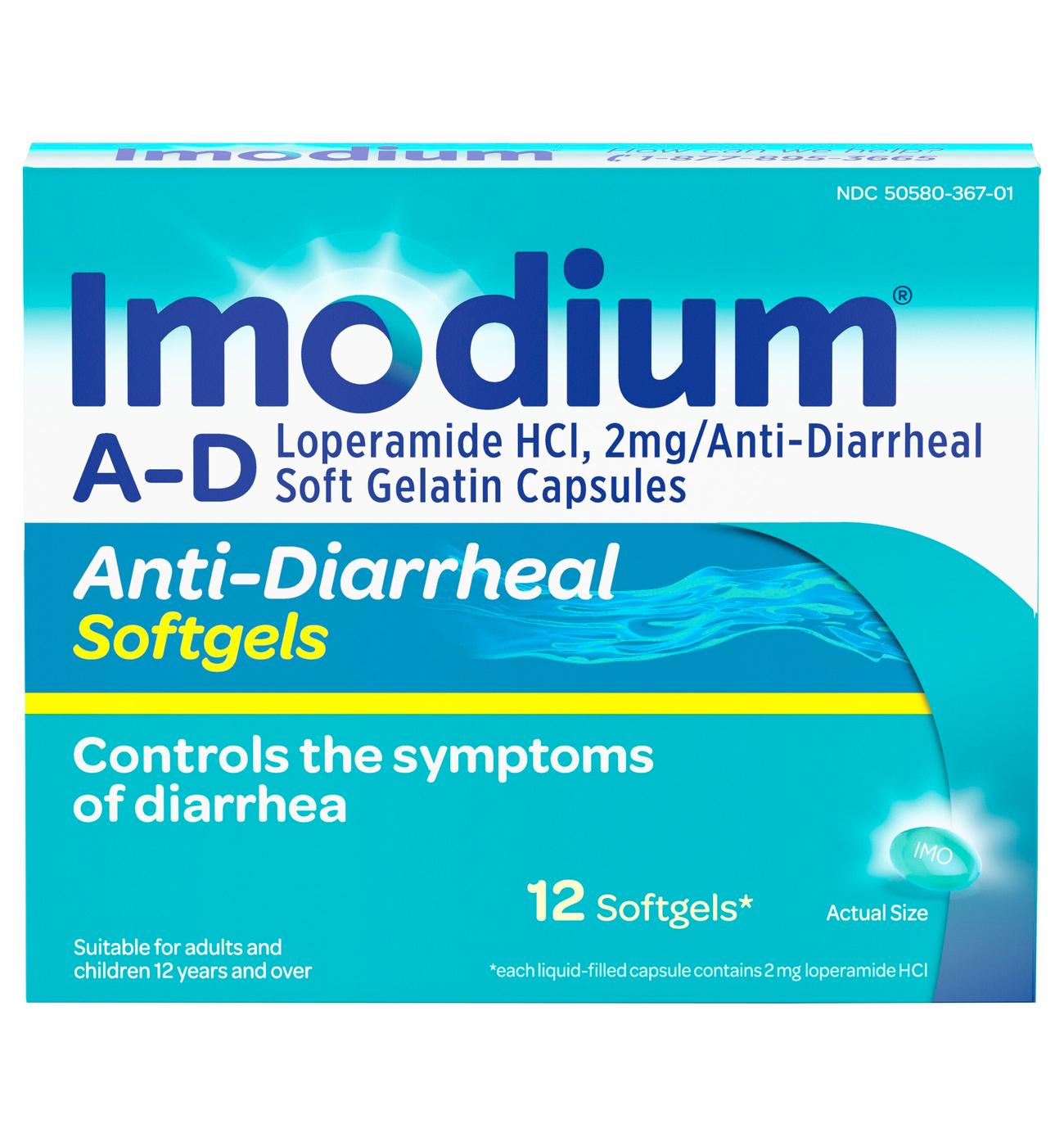 Imodium A-D Anti-Diarrheal Softgels with 2 mg Loperamide HCl; image 1 of 7