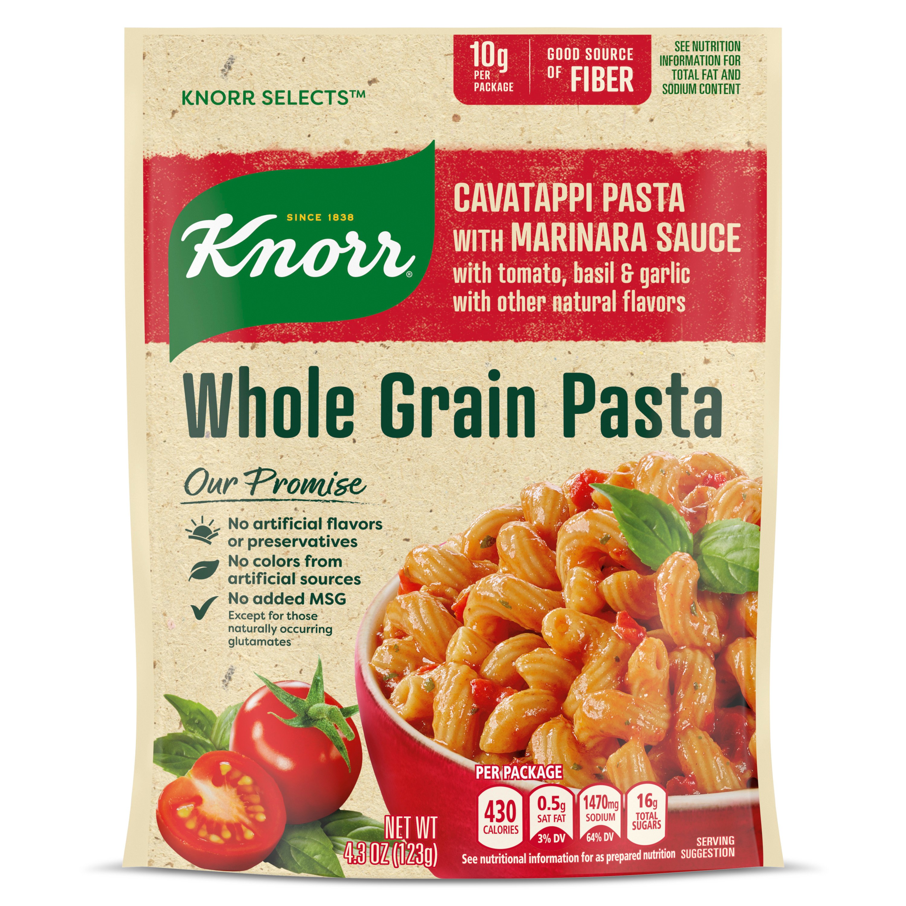 Download Knorr Selects Cavatappi With Marinara Sauce Whole Grain Pasta Shop Pantry Meals At H E B