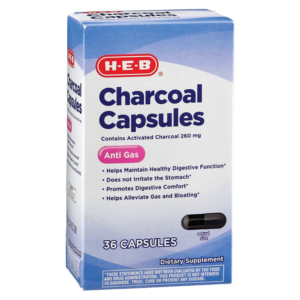 HEB Charcoal Capsules Shop Digestion & Nausea at HEB