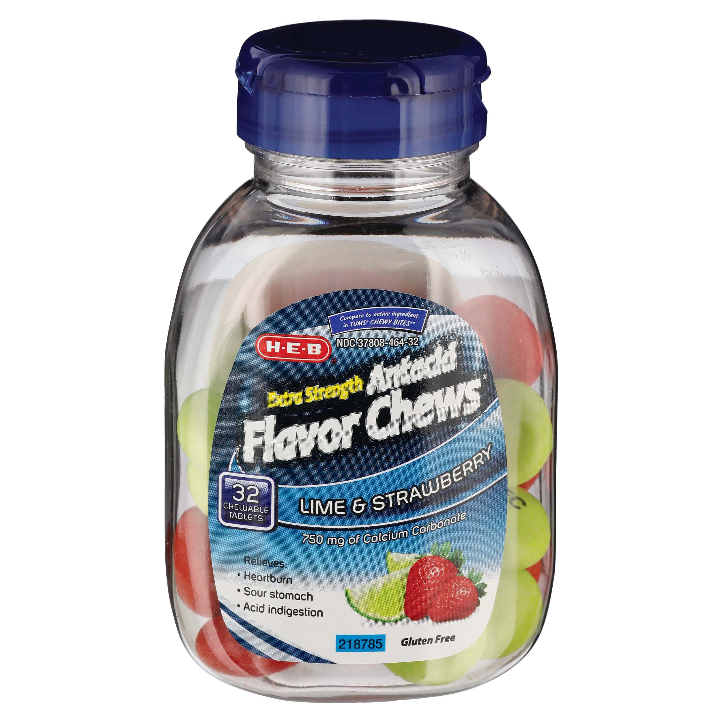 H-E-B Extra Strength Antacid Berry Chewable Tablets, 32 ct