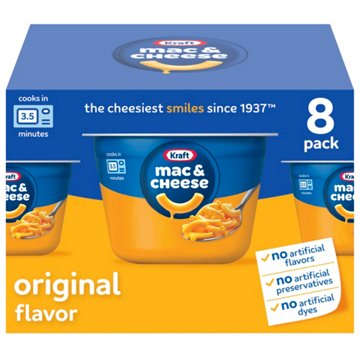 Kraft Original Flavor Macaroni & Cheese Cups, 8 ct