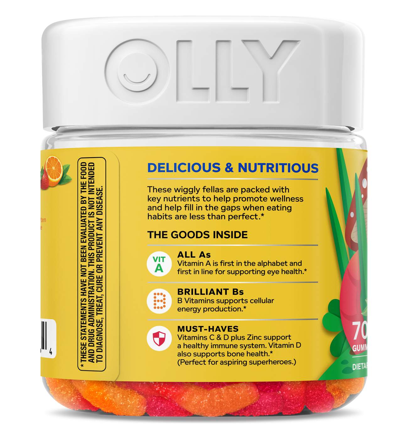 OLLY Kids Multivitamin & Zinc 120 mcg Folic Acid Gummy Worms - Sour Fruit Punch; image 4 of 5