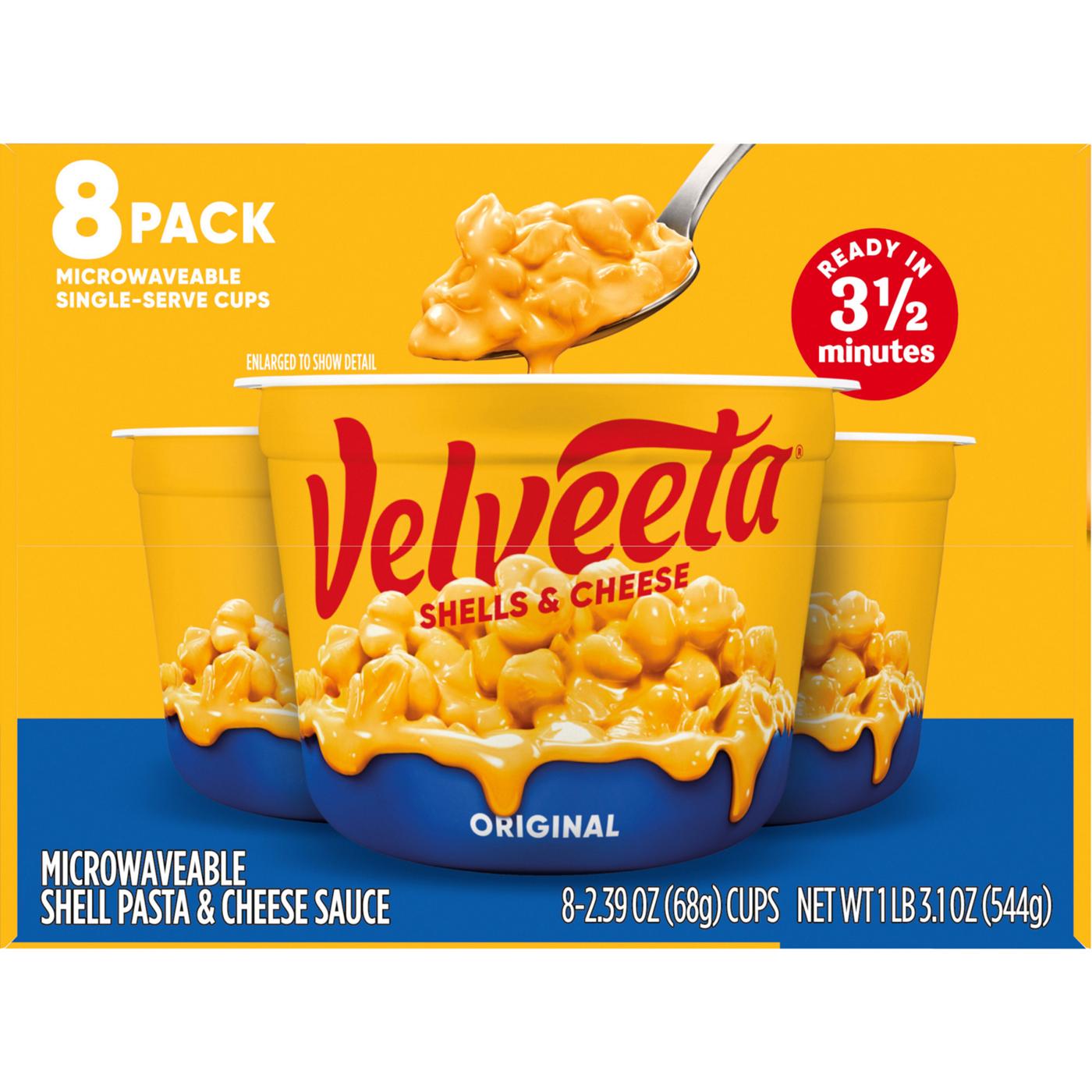 Velveeta Original Shells & Cheese Cups; image 3 of 9